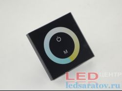 Панель управления сенсорная Н86мм*86мм-В58мм*66мм, DC12V-DC24V, 4A*2, 3pin, черный (TM-07B)