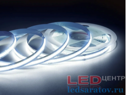 Светодиодная лента  COB, 480LED*3-4Lm, IP44, 8мм, 2pin, 24V, 12W-1м*10м, холодный