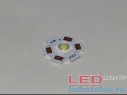 Светодиодная площадка 1LED*1W, 6.7мм*6,7мм, DC-3.2V, 300mA (5186, 6565)