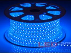 Светодиодная лента SMD 5050, 60LED*10-12Lm, IP67, 14мм, 2pin, 220V, 14.4W-1м, синий