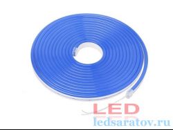 Светодиодная лента неон SMD 2835, 120LED, IP65, 12мм*6мм, 2pin, рез-2,5см, 12V, 9,6W-1м*50м, синий NEW