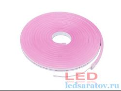 Светодиодная лента неон SMD 2835, 120LED, IP65, 12мм*6мм, 2pin, рез-2,5см, 12V, 9,6W-1м*50м, розовый NEW