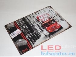 Табличка металлическая 30см*20см London BUS Covent Garden WC2