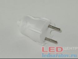 Вилка прямая  6A, 250V, белая, без заземления