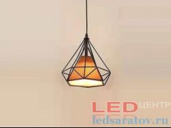 Светильник LOFT 8031-1, Е27, подвесной, черный с коричневым