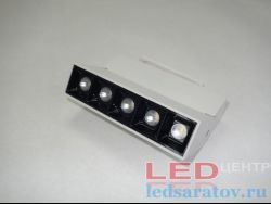 Трековый светодиодный прожектор 10w, 4000k, AC220V, белый (608-5-WH)