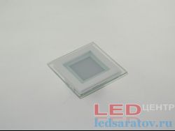 Квадратный встраиваемый светодиодный светильник   6w, 3000k, НØ100мм-ВØ70мм, 220V, белый, матовый