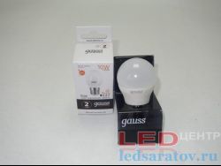 Лампочка светодиодная G45-10w, 2700k, 880Lm, E27 Gauss-Elementary