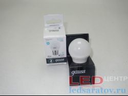 Лампочка светодиодная G45-10w, 4100k, 920Lm, E27 Gauss-Elementary