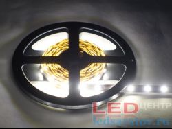 Светодиодная лента  SMD 2835, 60LED*5-6Lm, IP20, 8мм, 2pin, 12V, 4,8W-1м*5м, нейтральный