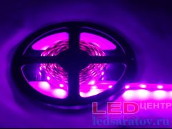Светодиодная лента  SMD 2835, 60LED*5-6Lm, IP20, 8мм, 2pin, 12V, 4,8W-1м*5м, розовый