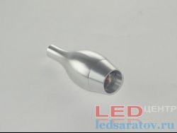 Корпус светильника  1*1W, гильза Ø30мм-Д80мм, с вн. резъбой Ø8мм, линза, сереб. (GY-69)