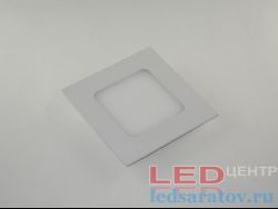 Квадратная встраиваемая светодиодная панель DownLight  6w, НØ120мм-ВØ100мм, 6500k, AC220V, белый