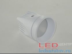 Корпус светильника 1COB*10W, круглый, Ø55мм-Д60мм, мат.рас., отражатель, белый (SPOT)