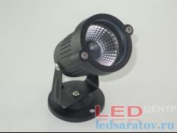 Корпус прожектора 3W-5W, на ножке, круглый, комп., черный (САД)