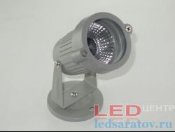 Корпус прожектора 3W-5W, на ножке, круглый, комп., серый (САД)