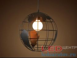Светильник LOFT 6821-1, Е27, подвесной, черный Глобус