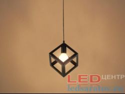 Светильник LOFT 8135-1, Е27, подвесной, черный Куб