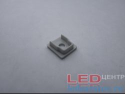 Заглушка торцевая  для профиля PXG302, 303, 304, сквозная, серый LED-центр