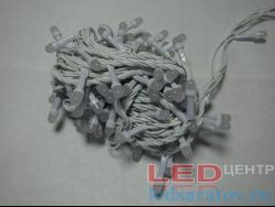 Светодиодная уличная гирлянда нить  8м, 100LED, AC220V, контроллер, бел. пр, белый (33-16)