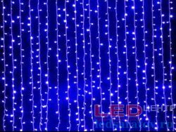 Светодиодная уличная гирлянда занавес 3,2м*3м, 16шт.-20см, 320LED, AC220V, бел. пр, бел. с мерц.