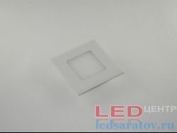 Квадратная встраиваемая светодиодная панель DownLight  3w, НØ90мм-ВØ65мм, 6500k, AC220V, белый-SQ