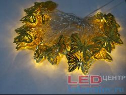 Светодиодная бытовая гирлянда нить  4м, 20LED, AC220V, прозр. пр, теплый - Бабочки