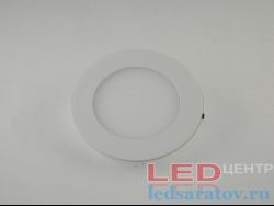 Круглая встраиваемая светодиодная панель DownLight  7w, НØ145мм-ВØ130мм, 3000k, AC220V, белый-RD