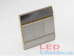 Выключатель L50, 3-х линейный, AC220, 10A, золотой Haier