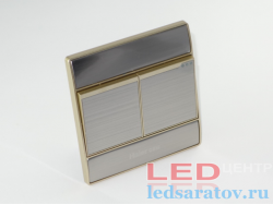 Выключатель L50, 2-х линейный, AC220, 10A, золотой Haier