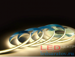 Светодиодная лента  COB, 480LED*3-4Lm, IP44, 10мм, 2pin, 12V, 12W-1м*5м, теплый