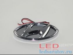Светодиодный шильдик - 3D, DC12V, Hyundai, синий