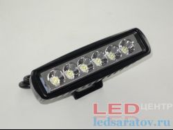 Светодиодная противотуманная фара, прямоугольная 18w, 6LED, 160мм*45мм*55мм, DC10V-DC24V, IP67, комп. 2шт
