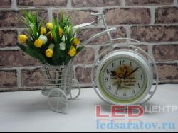 Часы-велосипед настольные с подставкой, белый