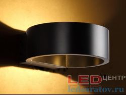 Светодиодный настенный светильник Ø130мм*60мм, 7w, AC220V, 4000k, IP20, черный (BH017-BL)