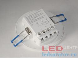 Датчик движения и света встраимовый, AC220V, 500w, 10-240с, 6м, 110°, ВØ80мм-HØ100мм (LC-350)