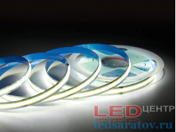 Светодиодная лента  COB, 480LED*3-4Lm, IP44, 8мм, 2pin, 12V, 12W-1м*5м, нейтральный