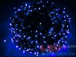 Светодиодная уличная гирлянда нить 40м, 350LED, AC220V, зел. пр, синий с мерц. бел (33-15)