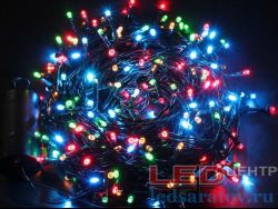 Светодиодная уличная гирлянда нить 40м, 350LED, AC220V, зел. пр, RGB (33-15)