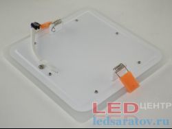 Квадратный встраиваемый светодиодный светильник 18w, 6500k+6w, теплый, Н245мм*245мм-В200мм, 220V, белый