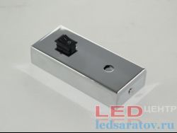 Чашка настенная для бра DZ-101, Д120мм*Ш50мм*Г20мм, отверстие Ø10мм, крепеж, кнопка, хром