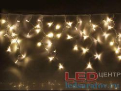 Светодиодная бытовая гирлянда бахрома 2,6м*0,7м, 16шт-17см, 96LED, AC220V, контроллер, теплый с мерц. бел