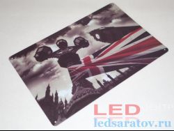 Табличка металлическая 30см*20см Great Britain и фонарь