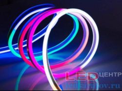 Светодиодная лента неон SMD 3535, 120LED, IP65, 12мм*6мм, 2pin, рез-2,5см, 12V, 9,6W-1м*50м, RGB NEW