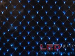Светодиодная бытовая гирлянда сетка 1,2м*1,8м, 200LED, AC220V, контроллер, прозр. пр, синий
