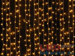 Светодиодная уличная гирлянда занавес 2м*2м, 12шт.-18см, 340LED, AC220V, контроллер, бел.пр, теплый