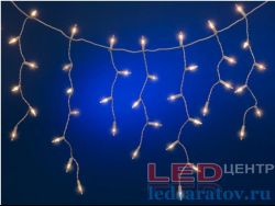 Светодиодная бытовая гирлянда бахрома 3м*0,7м, 18шт-18см, 80LED, AC220V, контроллер, прозр. пр, теплый