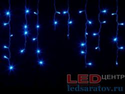 Светодиодная бытовая гирлянда бахрома 3м*0,7м, 12шт-27см, 80LED, AC220V, контроллер, прозр. пр, синий