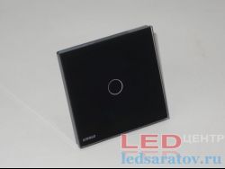 Выключатель  однолинейный сенсорный, с подсветкой, с рамкой, AC220V, черный (VL-C601)