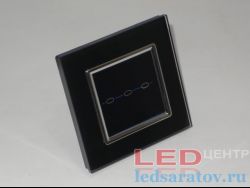 Выключатель сенсорный, с подсветкой, AC220,  черный (EQ-3-B)